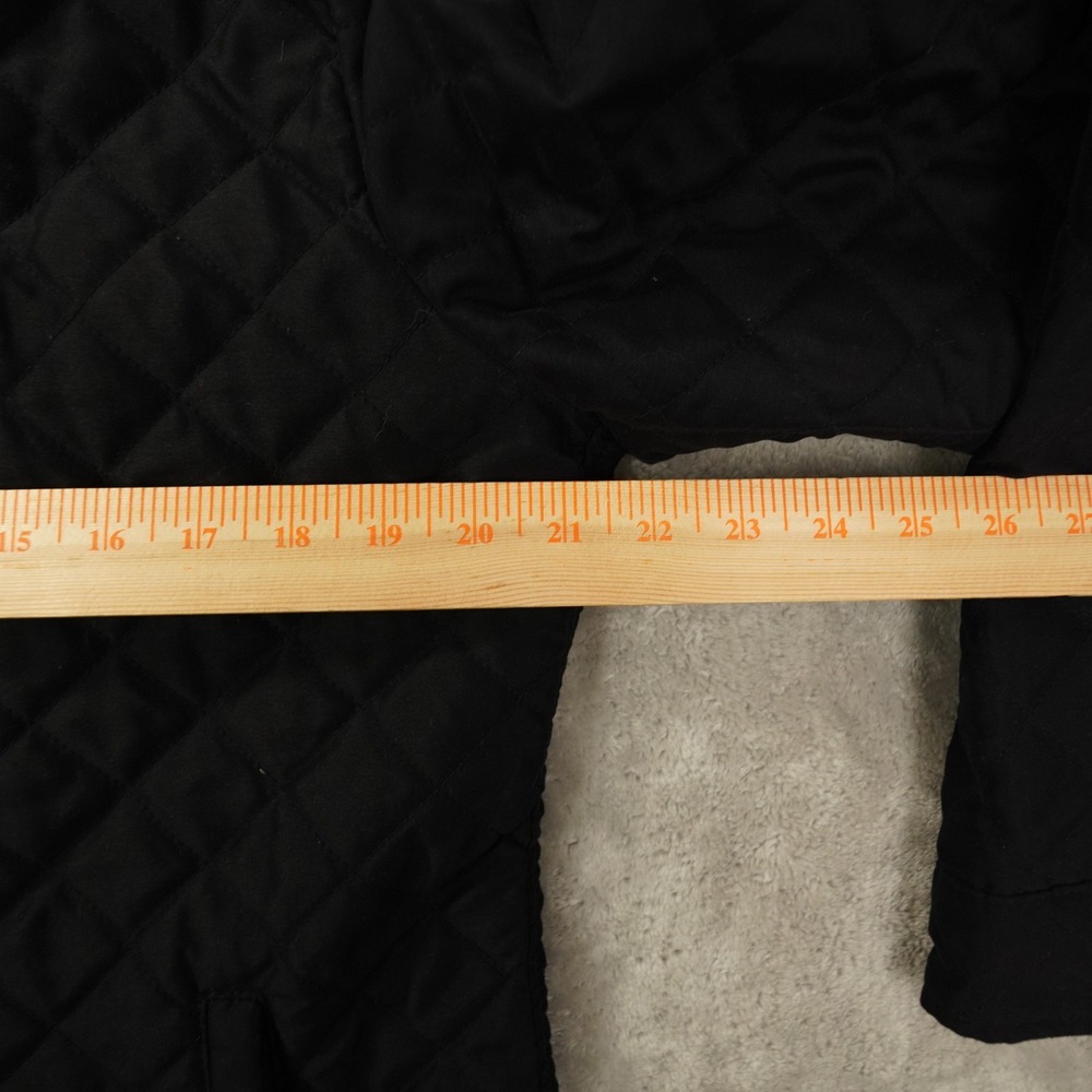 Ralph Lauren Diamond Quilted Button Up Jacket Women's Large Black Outdoor Preppy - Picture 5 of 7